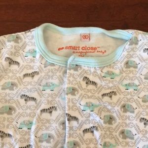 Magnetic closure footie PJs, Size 6 months